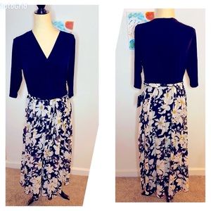 NWT En Focus Maxi Dress Black 12P